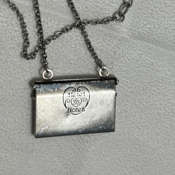 Brighton Heart Notes Necklace Envelope Silver Plated Vintage 18" - Picture 11 of 14